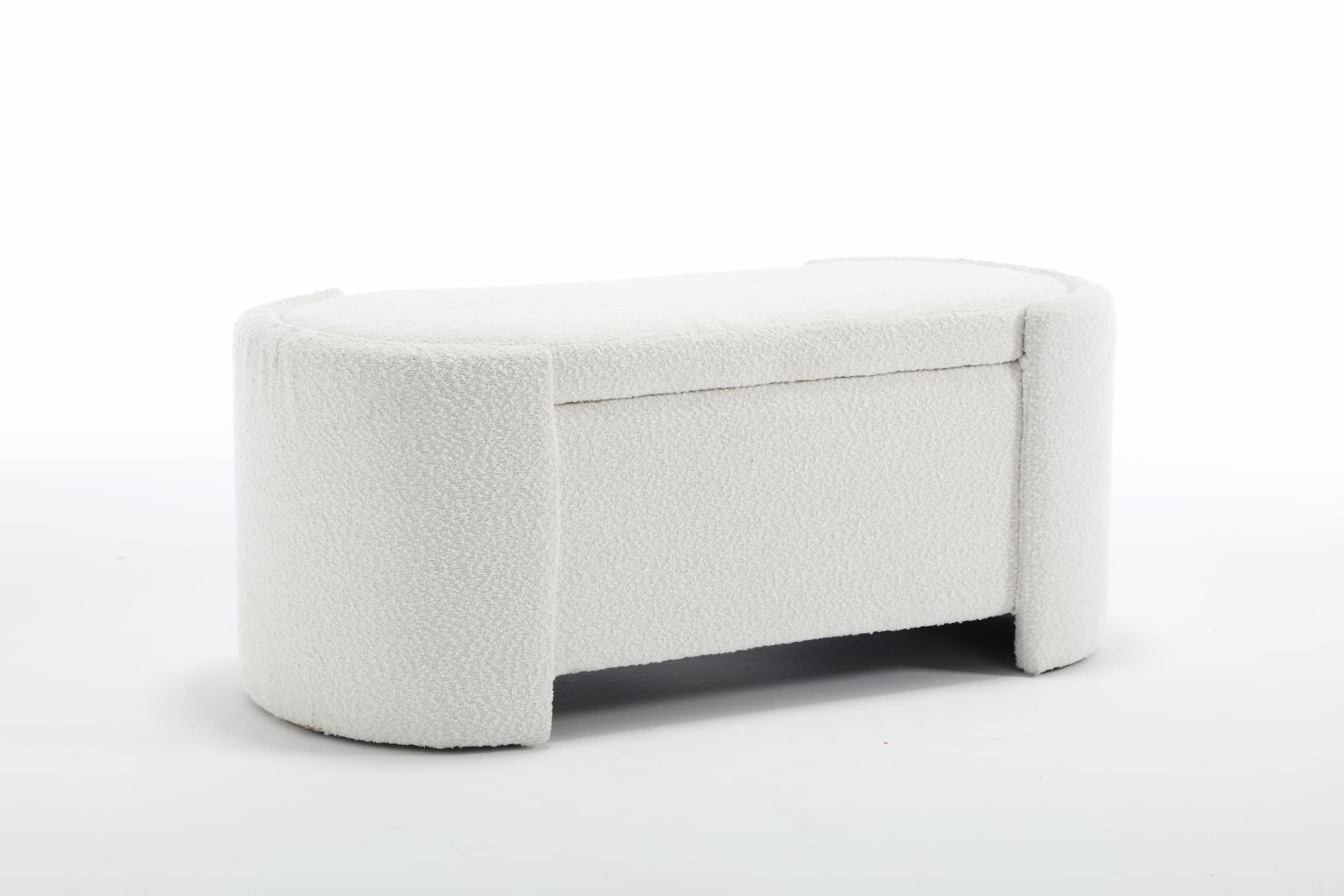 43.4'' Boucle Storage Ottoman Bench