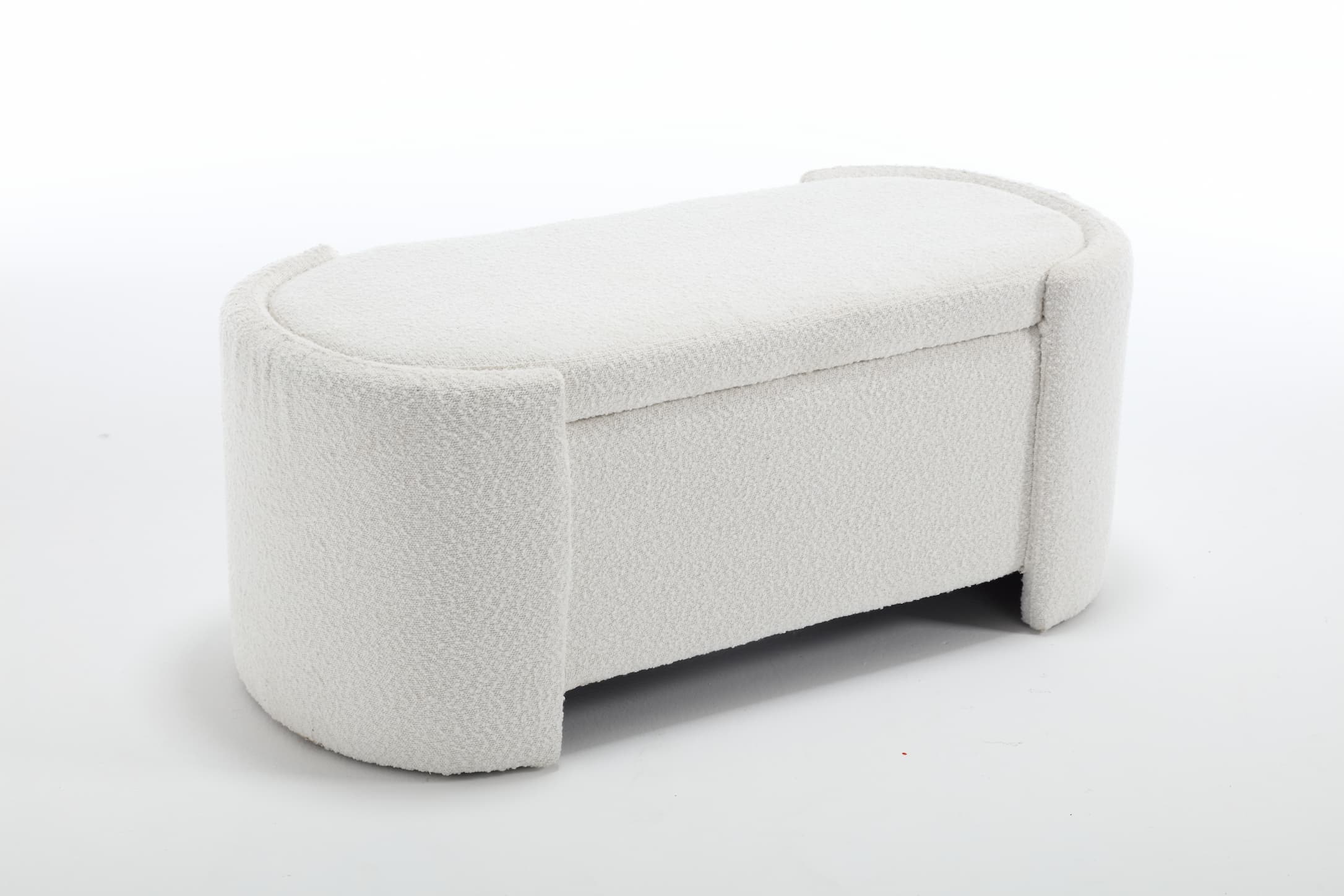 43.4'' Boucle Storage Ottoman Bench