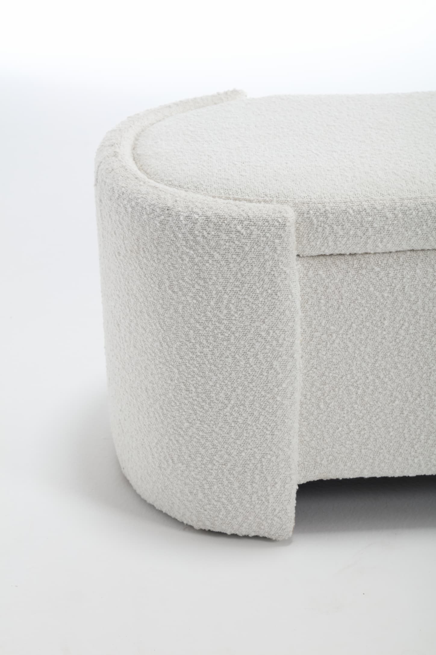 43.4'' Boucle Storage Ottoman Bench