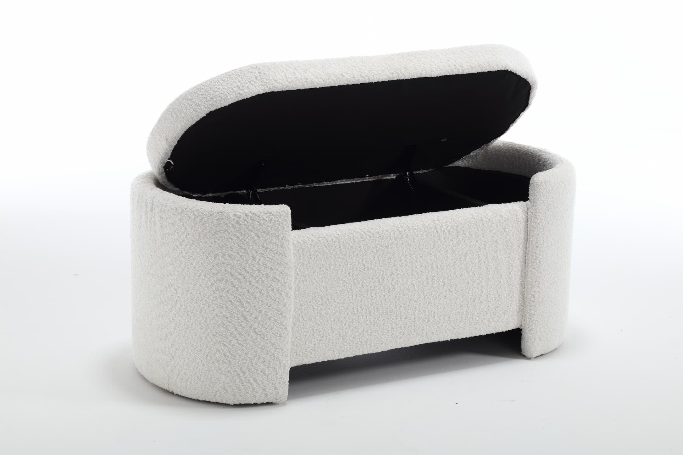 43.4'' Boucle Storage Ottoman Bench