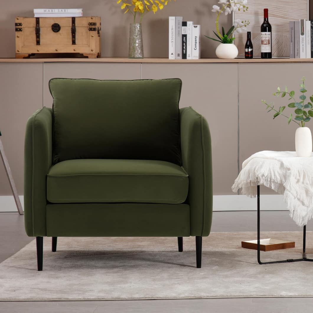 Green Accent Chairs, Comfy Armchair