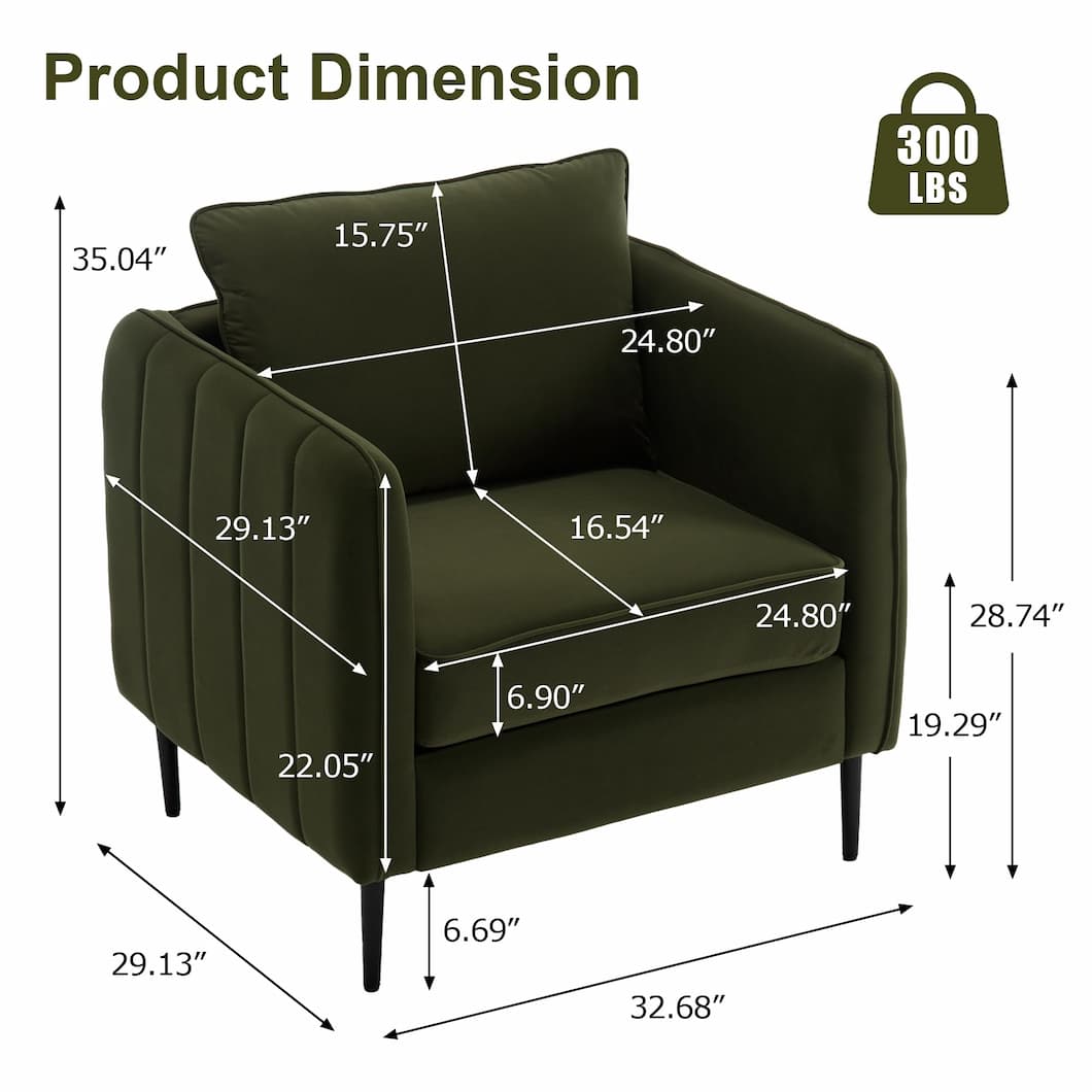 Green Accent Chairs, Comfy Armchair