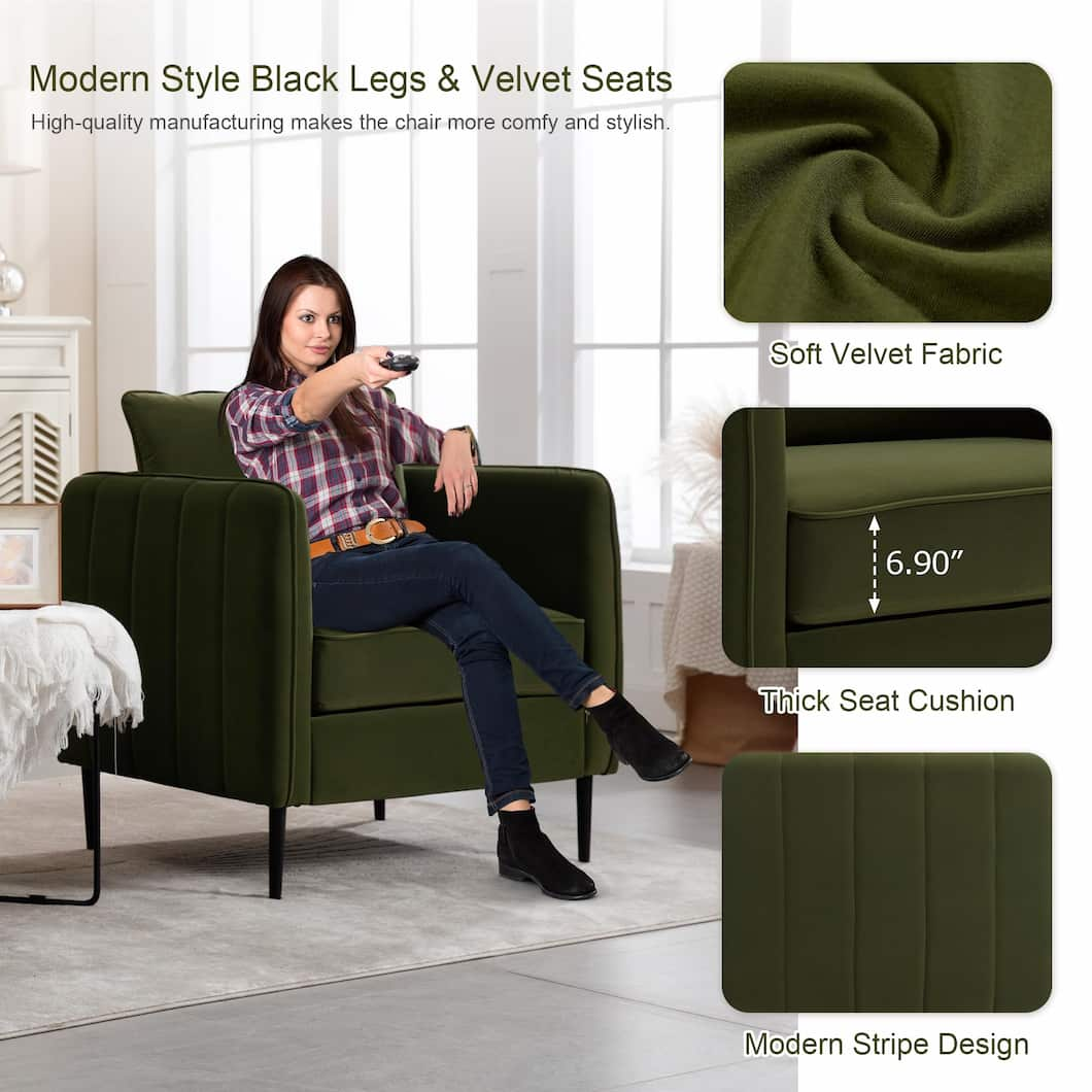 Green Accent Chairs, Comfy Armchair